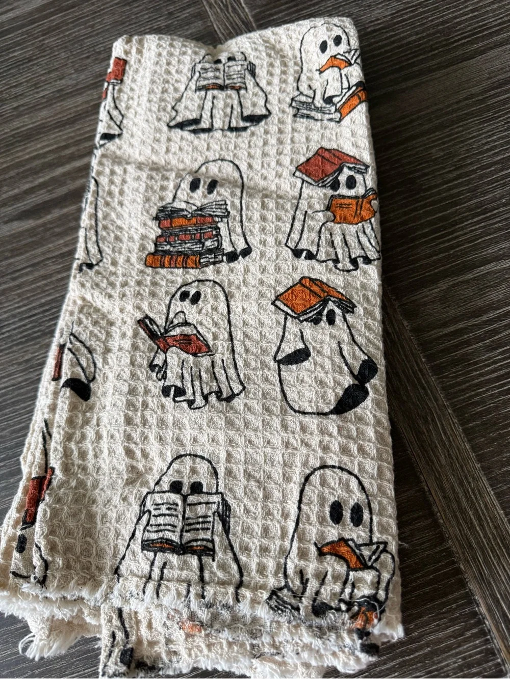 NWT Rachel Zoe Halloween Reading Book ghost Kitchen Towel set of 3